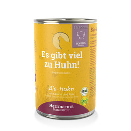 Produktbild von Herrmanns Sensibel BIO Hunde Nassfutter Huhn mit Karotte und Reis - 14 x 150 g