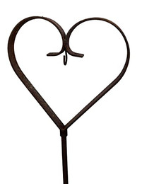 Produktbild von Herz auf Stab mit Haken Edelrost Futterstation für Meisenknödel