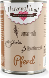 Produktbild von Herzenshund 400 Gramm Hundenassfutter Sparpaket 24 x 400 Gramm Pferd mit Bio Kürbis