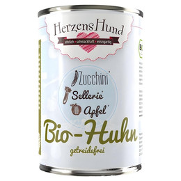 Produktbild von Herzenshund Bio-Huhn mit Bio-Zucchini getreidefrei - 12 x 400 g