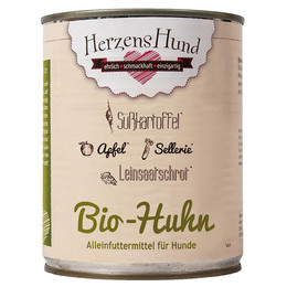 Produktbild von HerzensHund Bio Nassfutter Huhn mit Süßkartoffel - 6 x 800 g