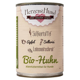 Produktbild von HerzensHund Bio Nassfutter Huhn mit Süßkartoffel - 12 x 400 g