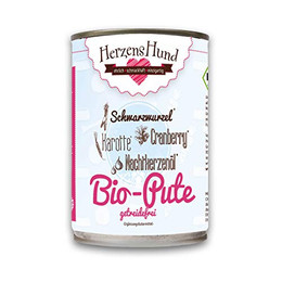 Produktbild von HerzensHund Bio Nassfutter Pute getreidefrei - 12 x 400 g