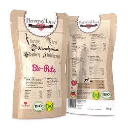 Produktbild von HerzensHund Bio-Pute mit Bio-Hirse - 15 x 130 g