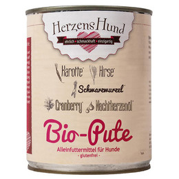 Produktbild von Herzenshund Bio Pute mit Bio Hirse - 6 x 800 g