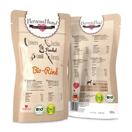 Produktbild von HerzensHund Bio-Rind mit Bio-Einkorn - 18 x 130 g