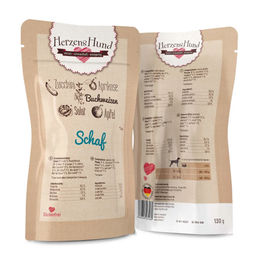 Produktbild von HerzensHund Bio-Schaf mit Bio-Zucchini - 15 x 130 g