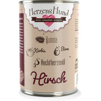 Produktbild von Herzenshund Hirsch mit Bio Quinoa Hundenassfutter - 12 x 400 g