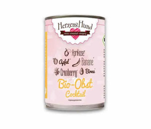 Produktbild von HerzensHund Nassfutter für Hunde BIO Obstcocktail vegan