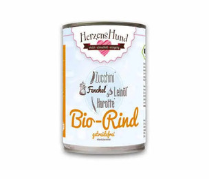 Produktbild von HerzensHund Nassfutter für Hunde BIO Rind Getreidefrei - 130g