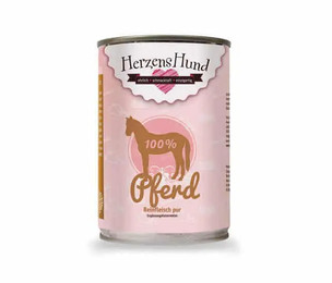 Produktbild von HerzensHund Nassfutter für Hunde Pferd Reinfleisch pur 400g