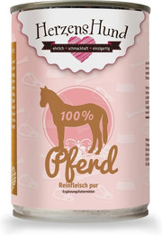 Produktbild von Herzenshund Reinfleisch 400 Gramm Hundenassfutter 12 x 400 Gramm 100 % Pferd
