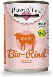 Produktbild von HerzensHund Reinfleisch pur BIO Bio Rind - 12 x 400 g