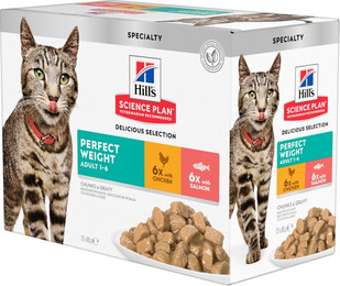 Produktbild von Hill's Science Plan Adult Perfect Weight Huhn Katzenfutter - 12 x 85 g