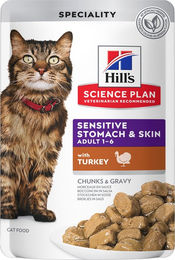 Hill's Science Plan Adult Sensitive Stomach & Skin - Truthahn - 12 x 85 g – Bild 1 von 5