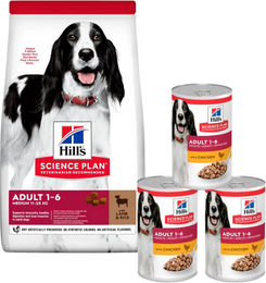 Produktbild von HILL'S Science Plan Canine Adult Medium Lamb &amp; Rice 18 kg Lamm und Reis für mittelgroße Hunde + 3 Dosen GRATIS