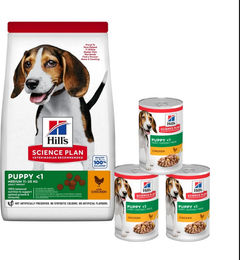 Produktbild von HILL'S Science Plan Canine Puppy Medium Chicken 18 kg für Hunde mittlerer Rassen mit Huhn + 3 Dosen GRATIS
