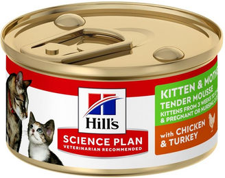 Produktbild von Hill's Science Plan Kitten & Mother Tender Mousse mit Huhn und Truthahn - 24 x 85 g
