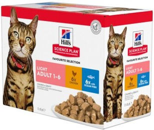 Produktbild von Hill's SCIENCE PLAN Light Adult Multipack Huhn 24x85 g