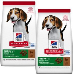 Produktbild von Hill's Science Plan Medium Welpenfutter mit DHA aus Fischöl, Lamm und Reis - 2 x 14 kg