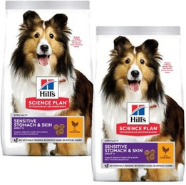 Produktbild von Hill's Science Plan Sensitive Stomach & Skin Adult Hundefutter mit Huhn - 2 x 14 kg