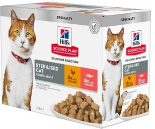 Produktbild von Hill's Science Plan Sterilised Cat Huhn & Lachs - 12 x 85 g
