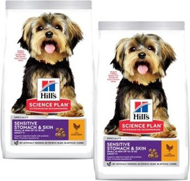 Produktbild von Hill's Science Sensitive & Skin für kleine Hunde - 2 x 1,5 kg