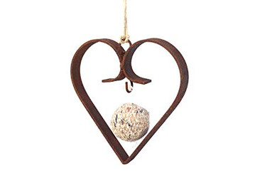 Produktbild von Hirsch Terracotta Meisenknödelhalter Herz aus Metall in Edelrost