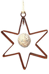 Produktbild von Hirsch Terracotta Meisenknödelhalter Stern aus Metall in Edelrost