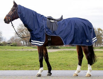 HKM Ausreitdecke mit abnehmbarem Halsteil Dunkelblau – Bild 1 von 6
