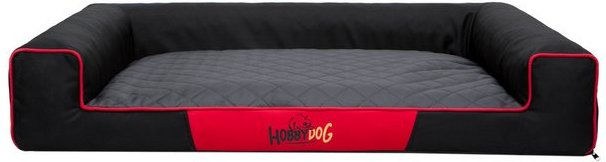 Produktbild von Hobbydog XXL VICCGM3 Eckiges Hundebett Victoria Katzenbett schwarz mit grau