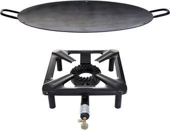 Produktbild von Hockerkocher-Set klein mit Eisen-Wok/Grillschale Ø 50 cm