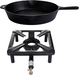 Produktbild von Hockerkocher und Gusspfanne Set