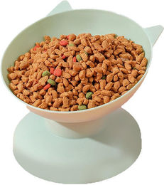 Produktbild von Hoher Katzennapf, erhöhter, schräger Mund, verhindert Umfallen, geneigter, erhöhter Katzenfutter-Futternapf für Katzen