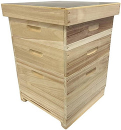 Produktbild von Holtermann Bienenbeute 12er Dadant US Komplettbeute mit Varroaboden, Dadant, Edelstahl Lüftungsgitter & Holzdeckel