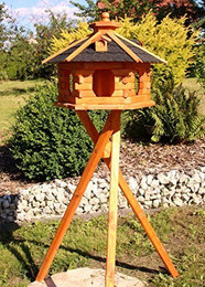 Produktbild von Holzdekoladen Großes Vogelhaus mit Standfuß Typ 5