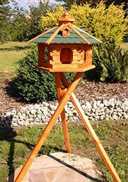 Produktbild von holzdekoladen Großes Vogelhaus mit Standfuß Typ 5 (grün)