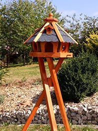 Produktbild von Holzdekoladen Vogelhaus Typ 23 mit Ständer blau