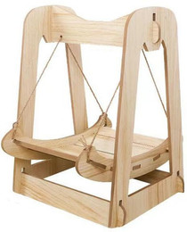 Produktbild von Hölzerne Katzenschaukel Hängematte Stabil Leise Kratzfest Bissfest Hängendes Katzenbett für Haustierbedarf