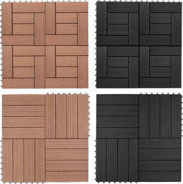 Produktbild von Holzfliese Mosaik WPC 30 x 30 cm anthrazit