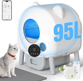 HOMALL Katzentoilette 95L+15L Katzenklo Selbstreinigend, Tastatursteuerung, Statusanzeige, App-Steuerung, Große Kapazität,Bedienpanel,Sandabweisplatte – Bild 1 von 5