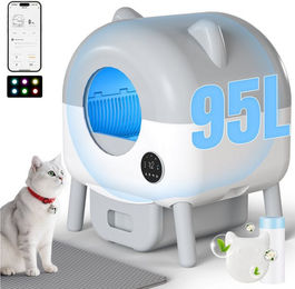 HOMALL Katzentoilette 95L Selbstreinigende Katzenklo Automatisch, Geruchsbeseitigung, App-Steuerung,95L+15L Große Kapazität, Bedienpanel – Bild 1 von 5