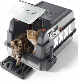 HOMALL Katzentoilette XXXL Katzenklo edelstahl,120L Großkapazität,70cm*50cm, Geruchsdicht & Auslaufsicher,Für Mehrkatzenhaushalte – Bild 1 von 5