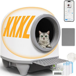 HOMALL Katzentoilette XXXL Selbstreinigende Elektrisches Katzenklo mit App-Steuerung, 90L+8.5L Große,Geruchsbeseitigung,sicher,für Mehrere Katzen – Bild 1 von 5