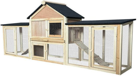 HOME DELUXE Kleintierstall CUNA Kaninchenstall, Hasenstall, Außengehege, Hochwertiges Tannenholz – Bild 1 von 5