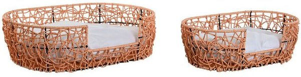 Produktbild von Home ESPRIT Haustierbett Weiß Hellbraun Metall Polyrattan