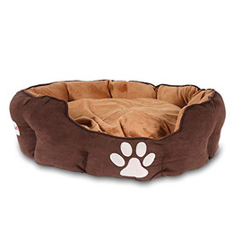 Produktbild von Home4Living Hundebett braun 72x62cm mit herausnehmbarem Wendekissen
