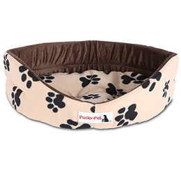 Produktbild von Home4Living Hundekorb Katzenbett Plüsch 54x46cm Beige-Braun