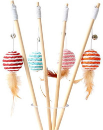 Produktbild von HomeBella Tier-Beschäftigungsspielzeug Katzenspielzeug - K-08 zufällige Farbe, Katzenangel Kauspielzeug zum Spielen Beißen Kauen