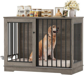 Produktbild von Homfa Hundehütte Hundebox Hundehaus, für große Hunde, Hundekäfig mit Schiebetüren, 120 x 90 x 60 cm